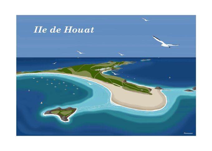 AFFICHE " Île de Houat"