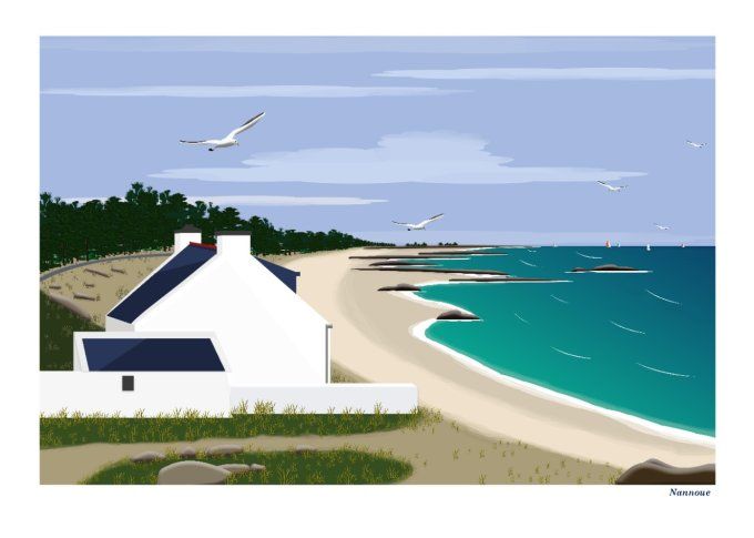 AFFICHE "Petite maison sur la plage" -